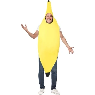 Image of Smiffys Banana Costume, Yellow Tabard, Funny Fancy Dress, Comedy Dress Up Costumes