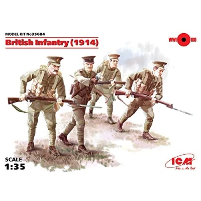 Image of ICM ICM35684 1:35 British Infantry (1914) 4 Figs, 5.1 x 3.2 centimetres