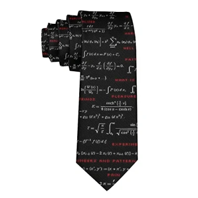 Image of Hongfacai Men&#039;s Ties Business Necktie for Men Math Calculus Black Fashion Neck Tie Slim Skinny Xmas Wedding Formal Party (145 x 8 cm)
