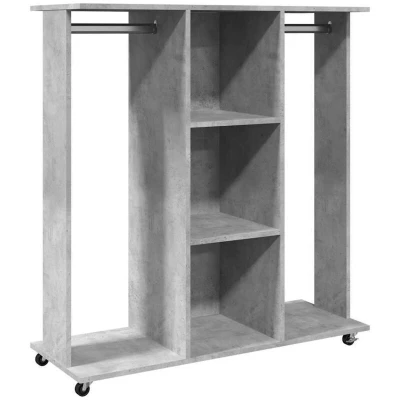 Image of vidaXL Wardrobe with Wheels Concrete Grey 102x38x110 cm Engineered Wood