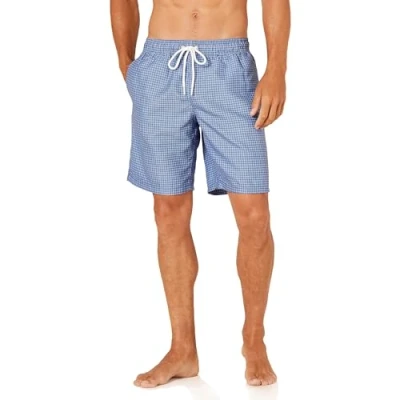 Image of Amazon Essentials Men&#039;s 9&quot; Quick Dry Swimming Trunks, Blue Geometric Print, XL