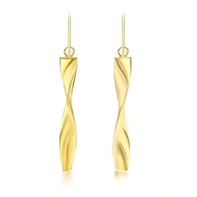 Image of Carissima Gold Women&#039;s 9ct Yellow Twist Drop Earrings