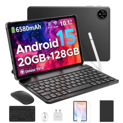 Image of DOOGEE Tab A9 pro 10 inch Tablet Android 15 tablets, 20GB RAM+128GB ROM with 1280x800 HD IPS 60Hz Screen, WiFi5 6580mAh Battery Gaming Keyboard, Mouse, Pen &amp; Case Black