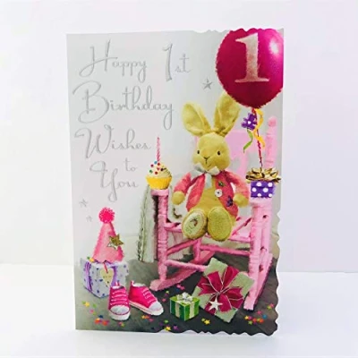 Image of Jonny Javelin Girl Happy 1st Birthday Wishes to You Card