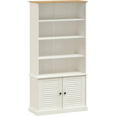 Image of vidaXL Bookcase VIGO White 85x35x170 cm Solid Wood Pine