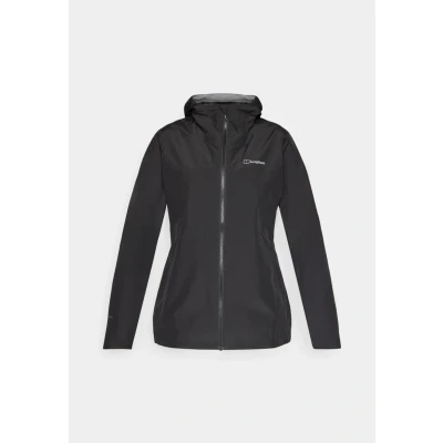 Image of Berghaus Women&#039;s Deluge Pro 3.0 Shell Rain Jacket Durable Breathable Coat, Black 3.0, 16