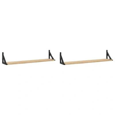 Image of vidaXL Wall Shelves 2 pcs Sonoma Oak 80x15x15.5 cm Engineered wood