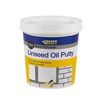 Image of Everbuild 101 Multi Purpose Linseed Oil Putty Suitable for Single Pane Glass Brown 1kg
