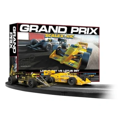 Image of Scalextric Racing Track Sets for Kids 1980s Grand Prix Speed Electric Race Tracks Boys &amp; Girls 5+, Slot Car 1:32 Scale Mini Sets, Birthday Gifts