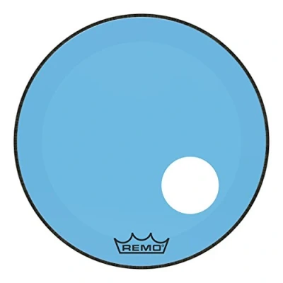 Image of Remo Powerstroke 3 Colortone Blue Bass Schlagzeugfell Drum Head, 22&quot; Ported P3 1322 CT BUOH