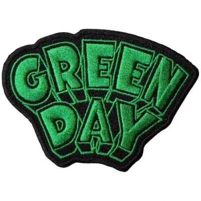 Image of Green Day Dookie Woven Logo Iron On Patch (One Size) (Black/Green)