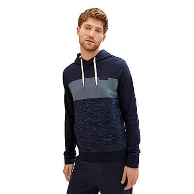 Image of TOM TAILOR Men&#039;s 1037834 Sweatshirt, 32438 Navy Soft Spacedye, XXL