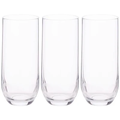 Image of 3x LAV Sude Clear Highball Glasses Water Juice Cocktail Tumblers 315ml/10.75oz