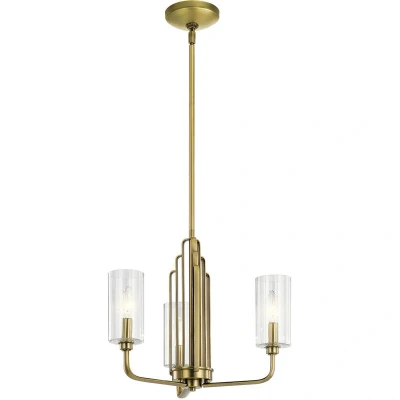 Image of Kichler Kimrose Multi Arm Pendant Ceiling Light Brushed Natural Brass