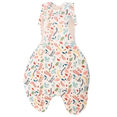 Image of PurFlo Swaddle to Sleep Bag All Season 2.5 tog Sleeping 0 4 Months Breathable Newborn Baby That Grows With Your Arms In or Out Hip Healthy Botanical