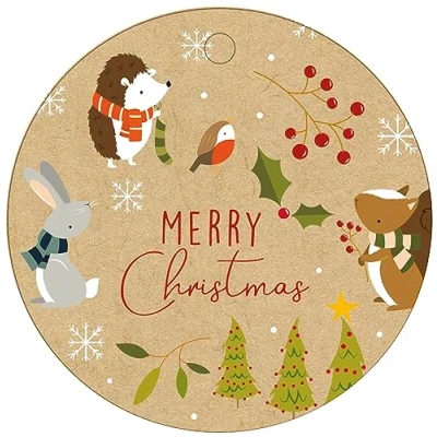 Image of Glick Christmas Tags, Gift Tags for &quot;Christmas in The Woods x 6, Multi Coloured