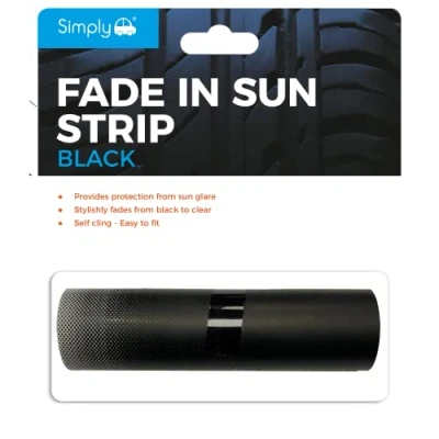 Image of Simply FAD01 Car Windscreen Fade Strip, Provides Protection from Sun Glare, Self Cling Easily Fit &amp; Remove Black
