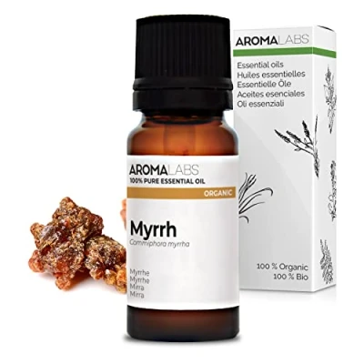 Image of BIO Myrrh Essential Oil 10mL 100% Pure, Natural, Chemotyped and AB/Cosmos Certified AROMA LABS (French Brand)