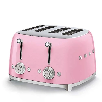 Image of Smeg TSF03PKUK 50s Retro Style 4 Slice Toaster Pink
