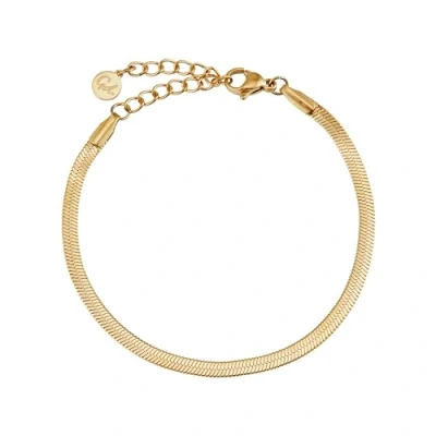 Image of GD GOOD.designs EST. 2015 Snake Bracelet for Ladies Flat Bangle without Pendant in Gold Stainless Steel Jewellery 3mm wide Waterproof...