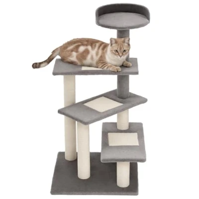 Image of PawHut Cat Tree Activity Center Kitten Climbing Tower Scratching Post Plush