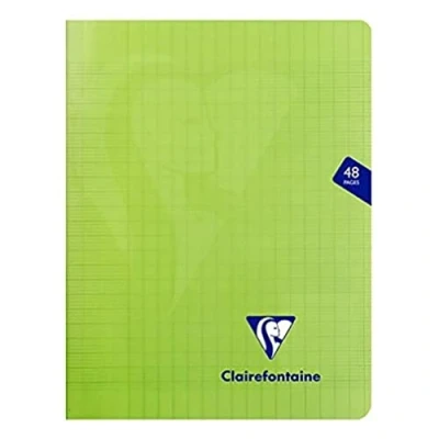 Image of Clairefontaine Ref 353751C Mimeys Side Stapled Notebook (48 Pages) 170 x 200mm Size, Polypro Cover, 90gsm Brushed Vellum Paper, Séyès Ruling Green Cover