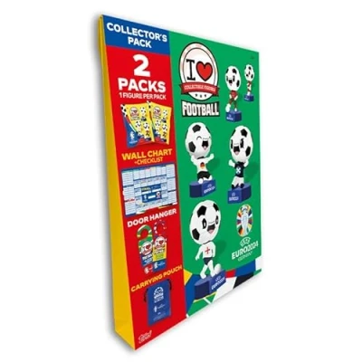 Image of Topps UEFA Euro 2024 I Love Football Collector Pack (2 packets of figurines, a door hanger, wall chart plus carrying pouch).