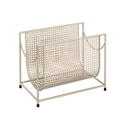 Image of HAKU Mobel Magazine Rack Gold, Metal Size: W 37 cm X H 30 D 22 cm, Style: Art Deco