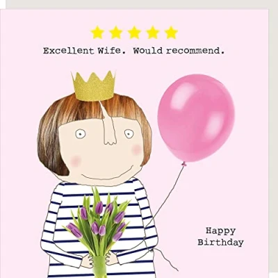 Image of Rosie Made A Thing Five Star Wife Birthday Card Humour Greeting Cards FSR13
