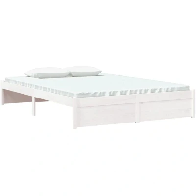 Image of vidaXL Bed Frame without Mattress White 140x200 cm Solid Wood