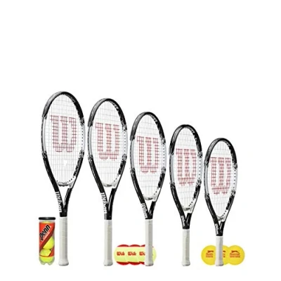 Image of Wilson Federer Junior 25&quot; Tennis Racket + 3 Penn Balls