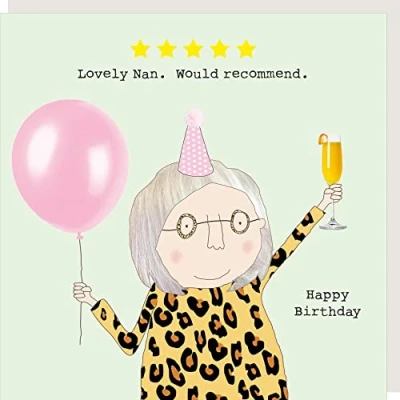 Image of Rosie Made A Thing Five Star Nan Birthday Card Humour Greeting Cards FSR07