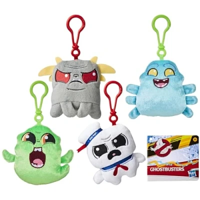 Image of Hasbro Ghostbusters Paranormal Plushies Super Soft 11cm Gift Quality Plush Toy Bagclips Pack of All 4 Stay Puft, Slimer, Tiger, &amp; Muncher
