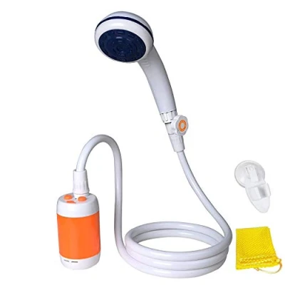 Image of Portable Shower Electric Camping for Home or Outdoor Showering Car Washing Pet bathing Vegetation Watering with Head Shut OFF Valve and Built in 4800mAH Rechargeable Battery
