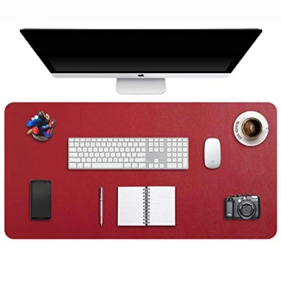 Image of DOBAOJIA Desk Pad Large, Extended Mouse Mat, Large XXL, Blotter, Laptop Writing Pad, Mat for Office/Home, PU Leather Waterproof +Suede Non Slip 35.4&quot; X 16.9&quot;(Wine Red)