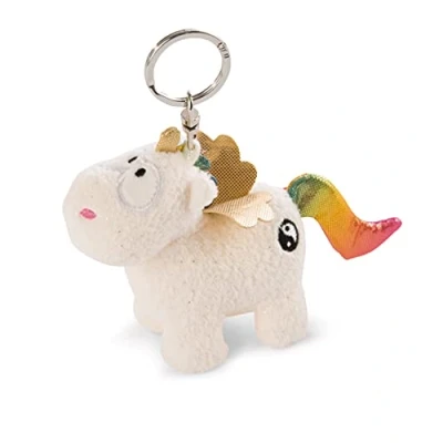 Image of NICI 47371 Key Ring Unicorn Rainbow Yang 10cm, White/Colourful, 10 cm Schlüsselanhänger
