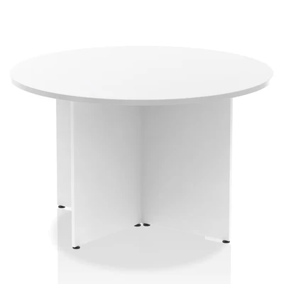 Image of Impulse 1200mm Round Table White Top Arrowhead Leg