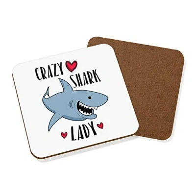 Image of Crazy Shark Lady Coaster Drinks Mat