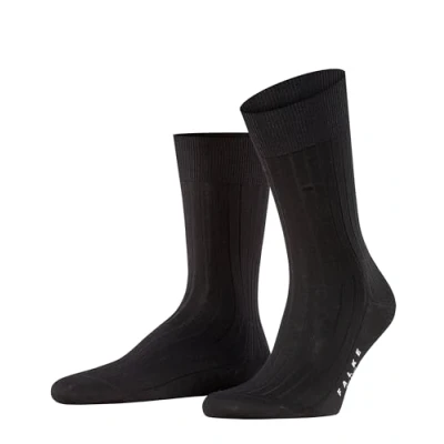 Image of 1 Pair Black Milano Rib 97% Fil d&#039;Ecosse Cotton Socks Men&#039;s 7 8 Mens Falke