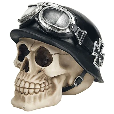Image of Nemesis Now Iron Cross Skull Figurine 17cm Ivory