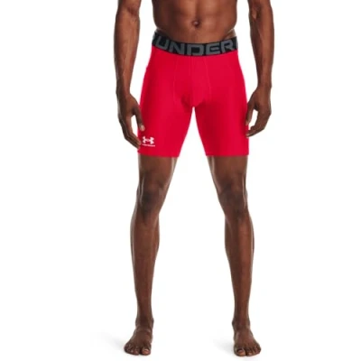 Image of Under Armour Men&#039;s HeatGear Compression Shorts, Red (600)/White, XXL