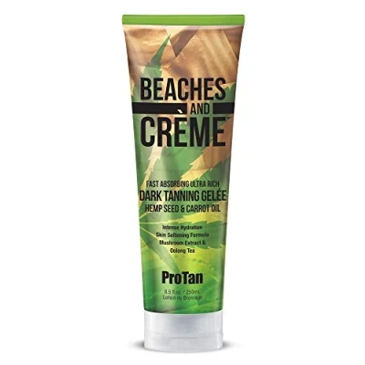 Image of ProTan Beaches &amp; Creme Fast Absorbing Ultra Rich Dark Tanning Gelee with Hemp Seed Carrot Oil 250ml