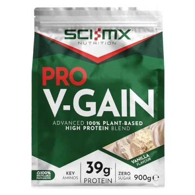 Image of SCI MX Pro V Gain 100% Plant Based Vegan Protein Formula With No Added Sugar Vanilla Flavour 900g 20 SERVINGS