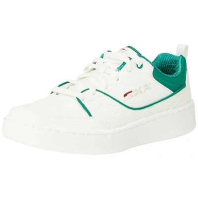 Image of Skechers Men&#039;s Sport Court 92 Ottoman Trainers, White Duraleather/Black Trim, 12 UK