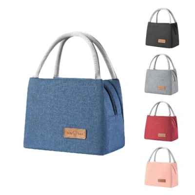 Image of WUBAY Lunch Bags,Insulated Bag Adults Cool Box Bags for Women Men Reusable Insulated Leakproof Tote Work School Picnic Travel (#003 Blue)