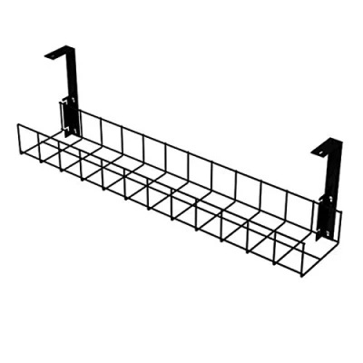 Image of AMP Wire Under Desk Cable Tidy Basket 610mm Long Black
