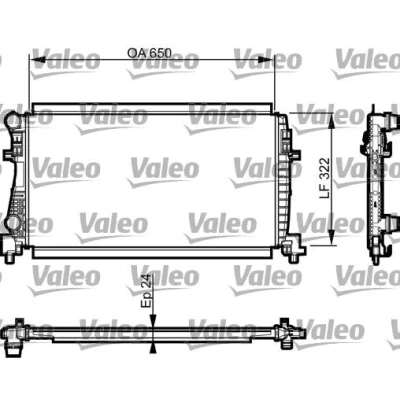 Image of 5Q0121251EB, 5Q0121251EC Engine radiator VALEO 735557 Aluminium 650mm 322mm 24mm Mechanically jointed cooling fins AUDI: A3 Sportback, Saloon