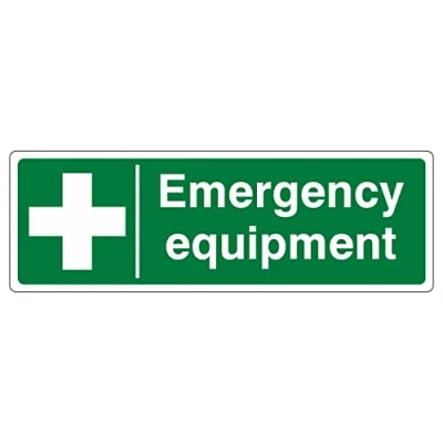 Image of 450mmx150mm Emergency Equipment Sign Rigid Plastic