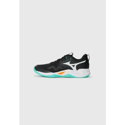 Image of Mizuno WAVE Momentum PRO Volleyball shoes, Men&#039;s, Size: 6.5, Black/tangelo/ice green shoes