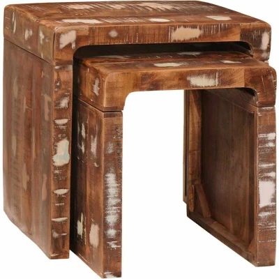 Image of End Tables Multicolour Solid reclaimed wood Vidaxl